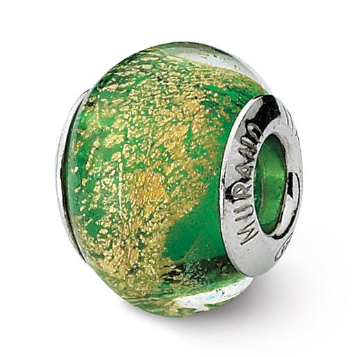 Green Gold Murano Bead - Sterling Silver QRS1768, MPN: QRS1768, 883957309729