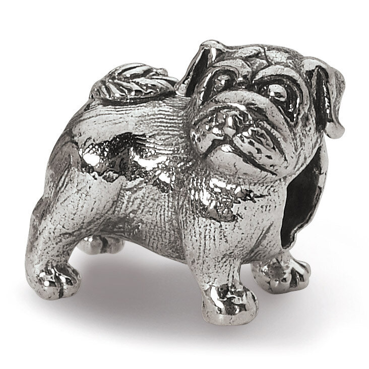 Pug Bead - Sterling Silver QRS1778