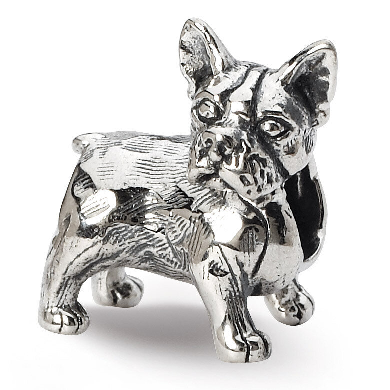 Boston Terrier Bead - Sterling Silver QRS1786