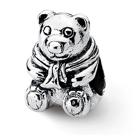 Teddy Bear Bead - Sterling Silver QRS1819, MPN: QRS1819, 883957310237