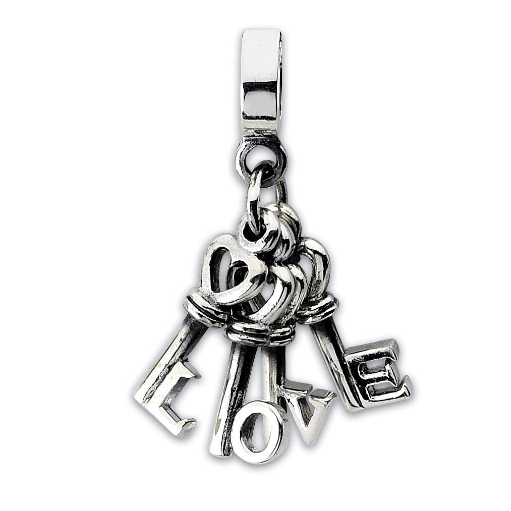 Love Keys Dangle Bead - Sterling Silver QRS1827, MPN: QRS1827, 883957310305