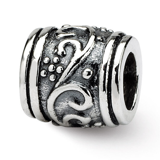 Floral Bead - Sterling Silver QRS184, MPN: QRS184, 883957720258