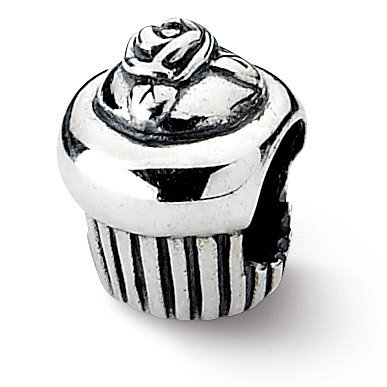Cupcake Bead - Sterling Silver QRS1886