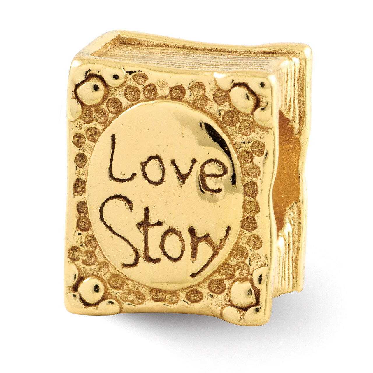 Gold-plated Love Story Book Bead - Sterling Silver QRS1904GP, MPN: QRS1904GP, 883957440828
