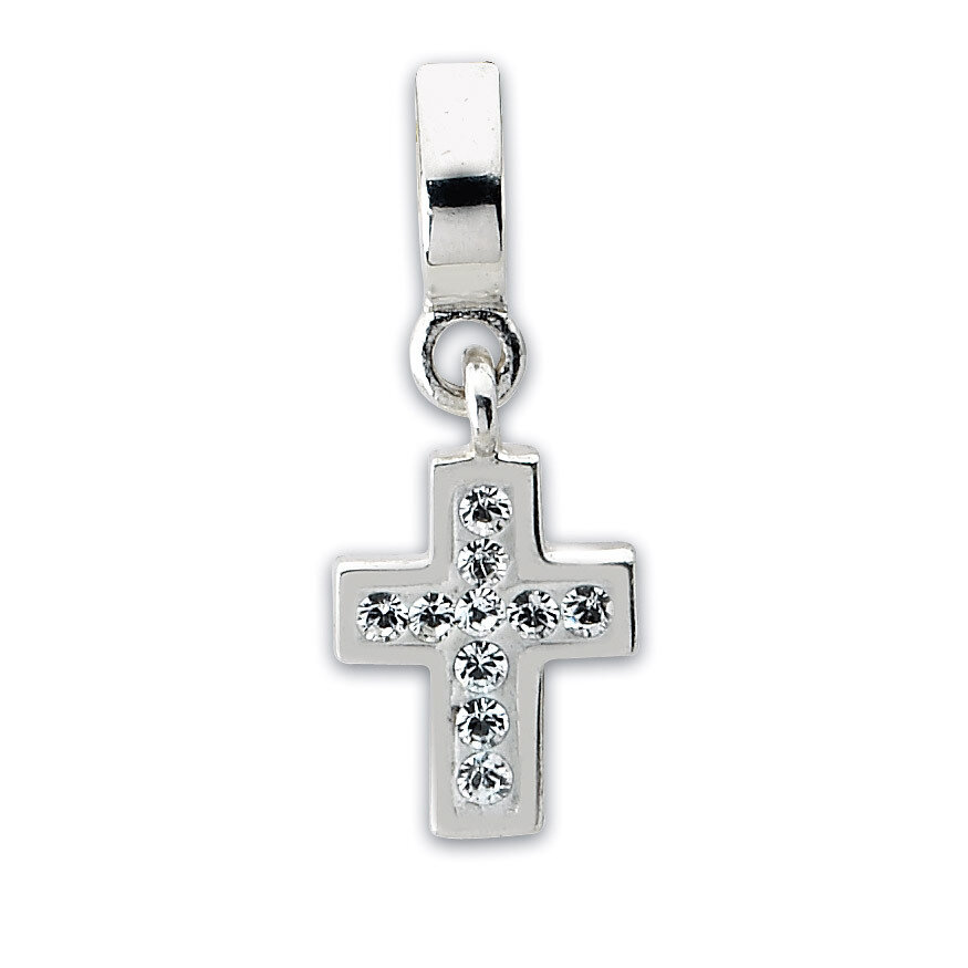 Clear Swarovski Elements Cross Dangle Bead - Sterling Silver QRS1913, MPN: QRS1913, 883957311098