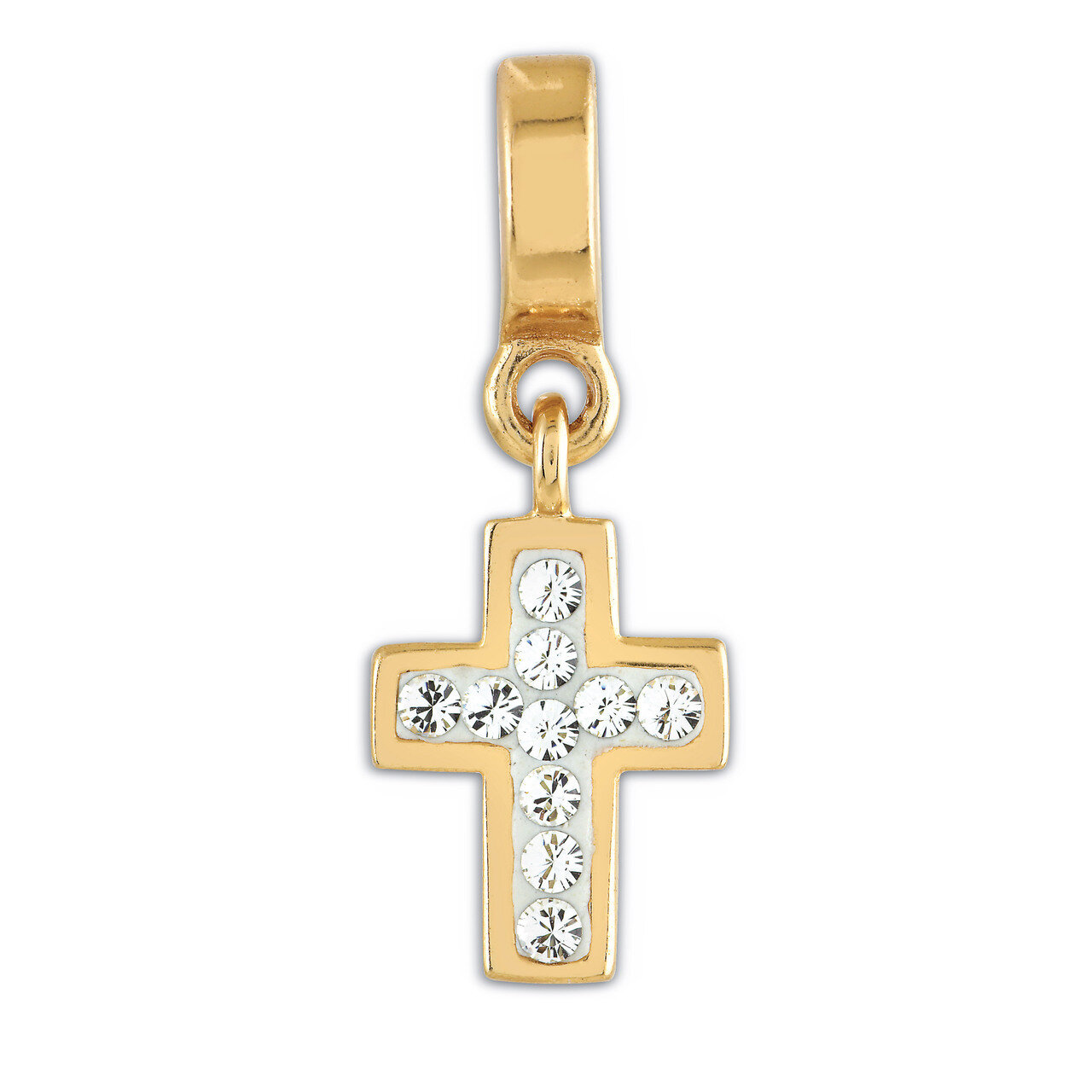 Gold-plated Swarovski Elements Cross Dangle Bea - Sterling Silver QRS1913GP, MPN: QRS1913GP, 883957…