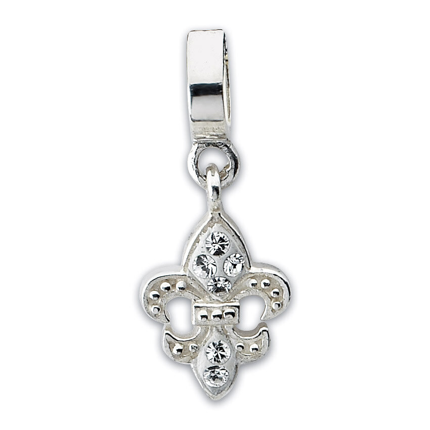 Clear Swarovski Elements Fleur De Lis Bead - Sterling Silver QRS1915, MPN: QRS1915, 883957311111