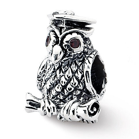 Wise Owl Bead - Sterling Silver QRS1921