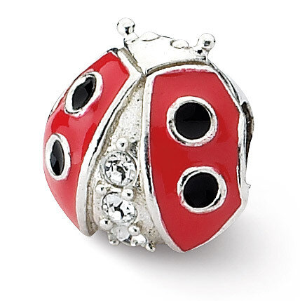 Ladybug with Swarovski Elements Bead - Sterling Silver QRS1925