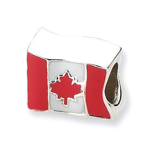 Canada Flag Bead - Sterling Silver QRS1928