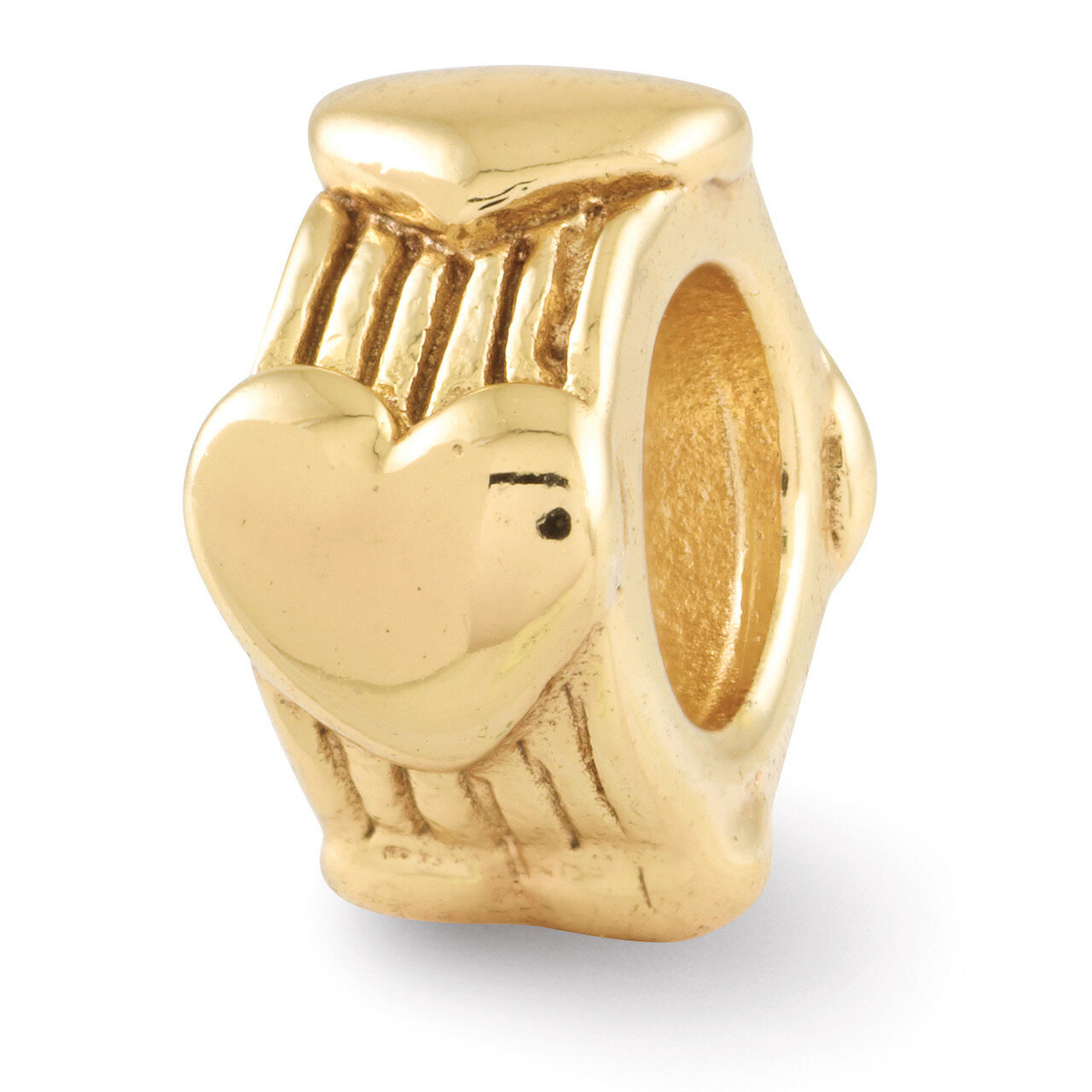 Gold-plated Heart Bead - Sterling Silver QRS192GP, MPN: QRS192GP, 883957465845