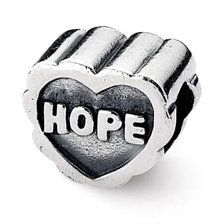 Hope Heart Bead - Sterling Silver QRS1934, MPN: QRS1934, 883957311302