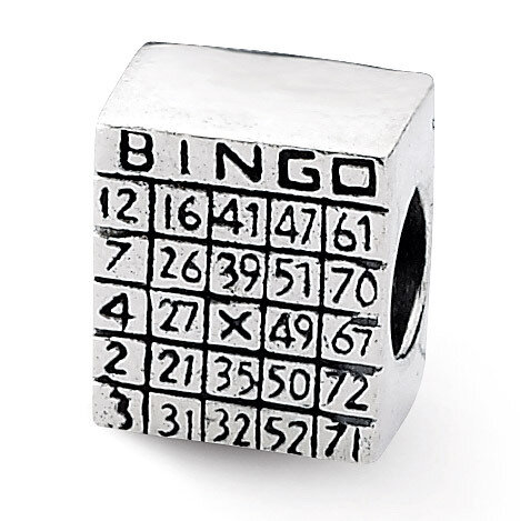 Bingo Card Bead - Sterling Silver QRS1936