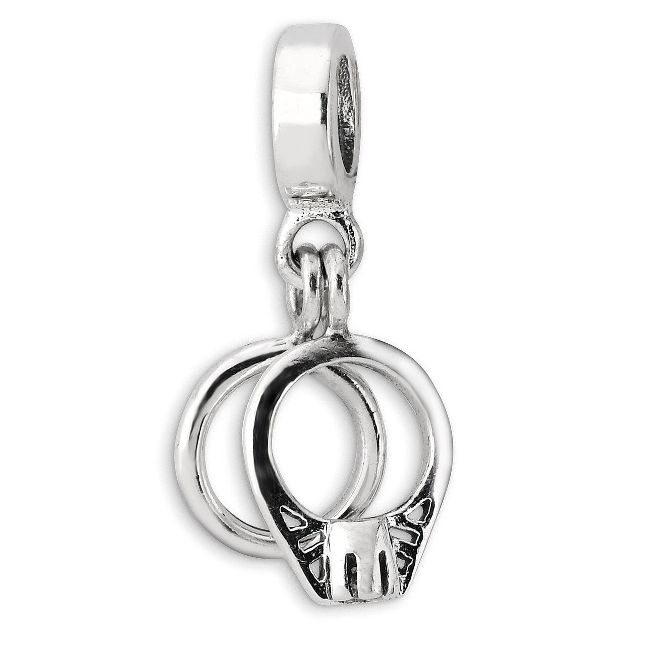 Synthetic Diamond Bridal Rings Dangle Bead - Sterling Silver QRS1946, MPN: QRS1946, 883957311425
