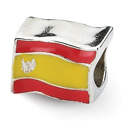 Spanish Flag Bead - Sterling Silver QRS1949