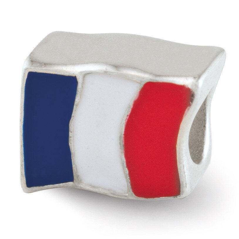 France Flag Bead - Sterling Silver QRS1950