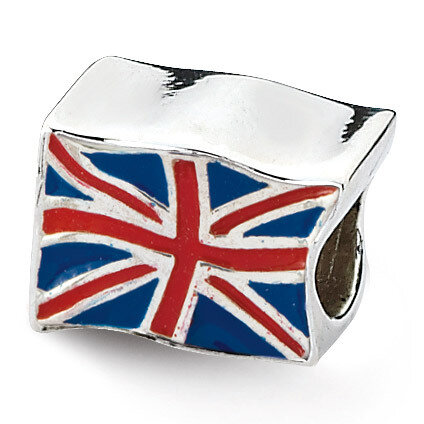 United Kingdom Flag Bead - Sterling Silver QRS1951