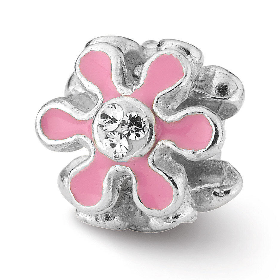 Pink Flower with Swarovski Elements Bead - Sterling Silver QRS1975, MPN: QRS1975, 883957505770