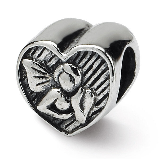 Angel Heart Bead - Sterling Silver QRS200, MPN: QRS200, 883957720418