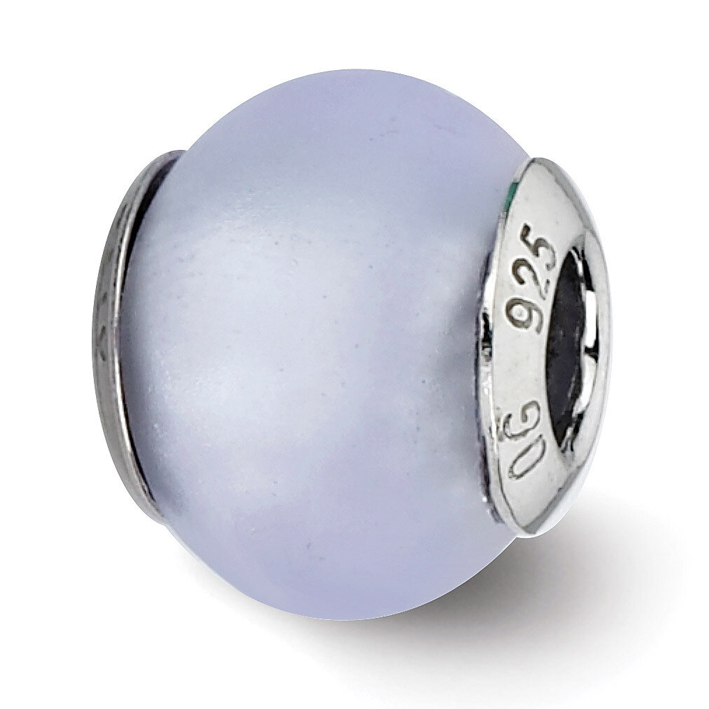 Light Blue Matte Murano Bead - Sterling Silver QRS2249, MPN: QRS2249, 883957513409