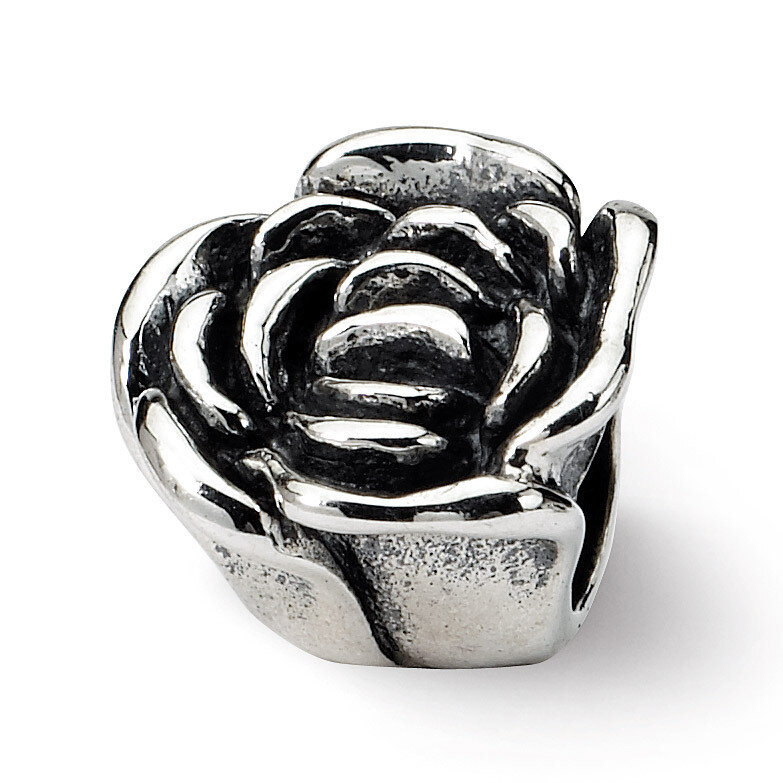 Rose Floral Bead - Sterling Silver QRS229, MPN: QRS229, 883957721279