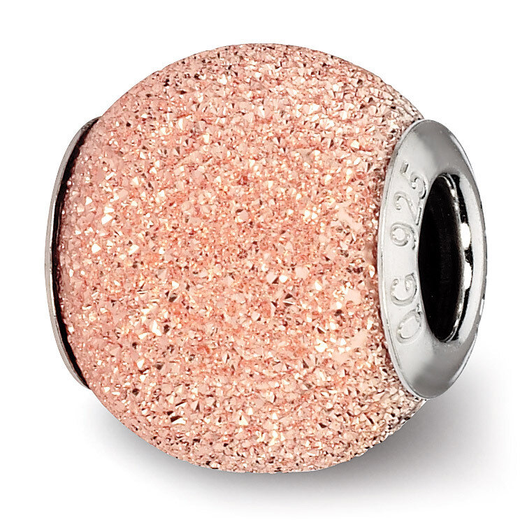 Rose Gold-plated Laser Cut Bead - Sterling Silver QRS2298, MPN: QRS2298, 883957513898