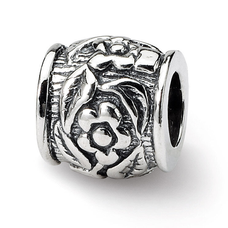 Floral Bead - Sterling Silver QRS236, MPN: QRS236, 883957721347