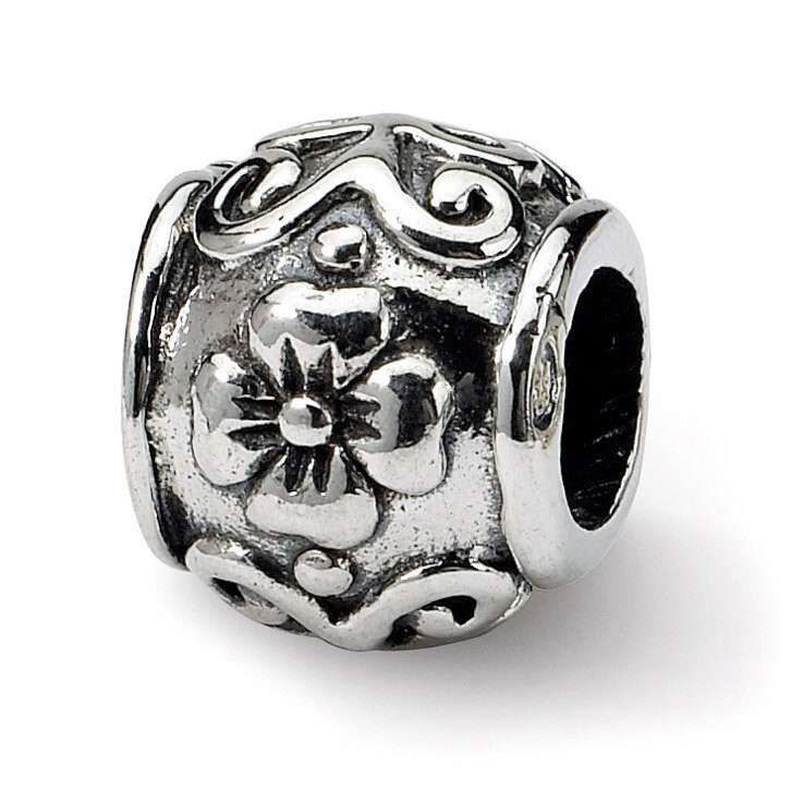 Floral Bead - Sterling Silver QRS237, MPN: QRS237, 883957721354