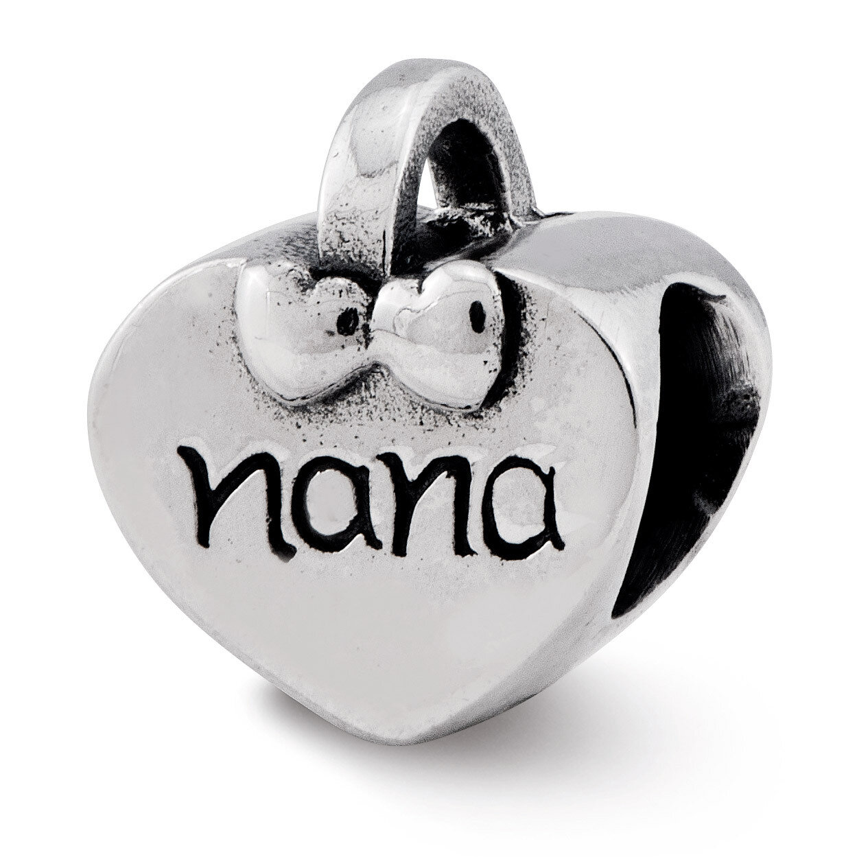 Nana Heart Bead - Sterling Silver QRS2376