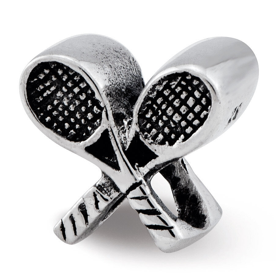 Tennis Racquets Bead - Sterling Silver QRS2394, MPN: QRS2394, 883957440859