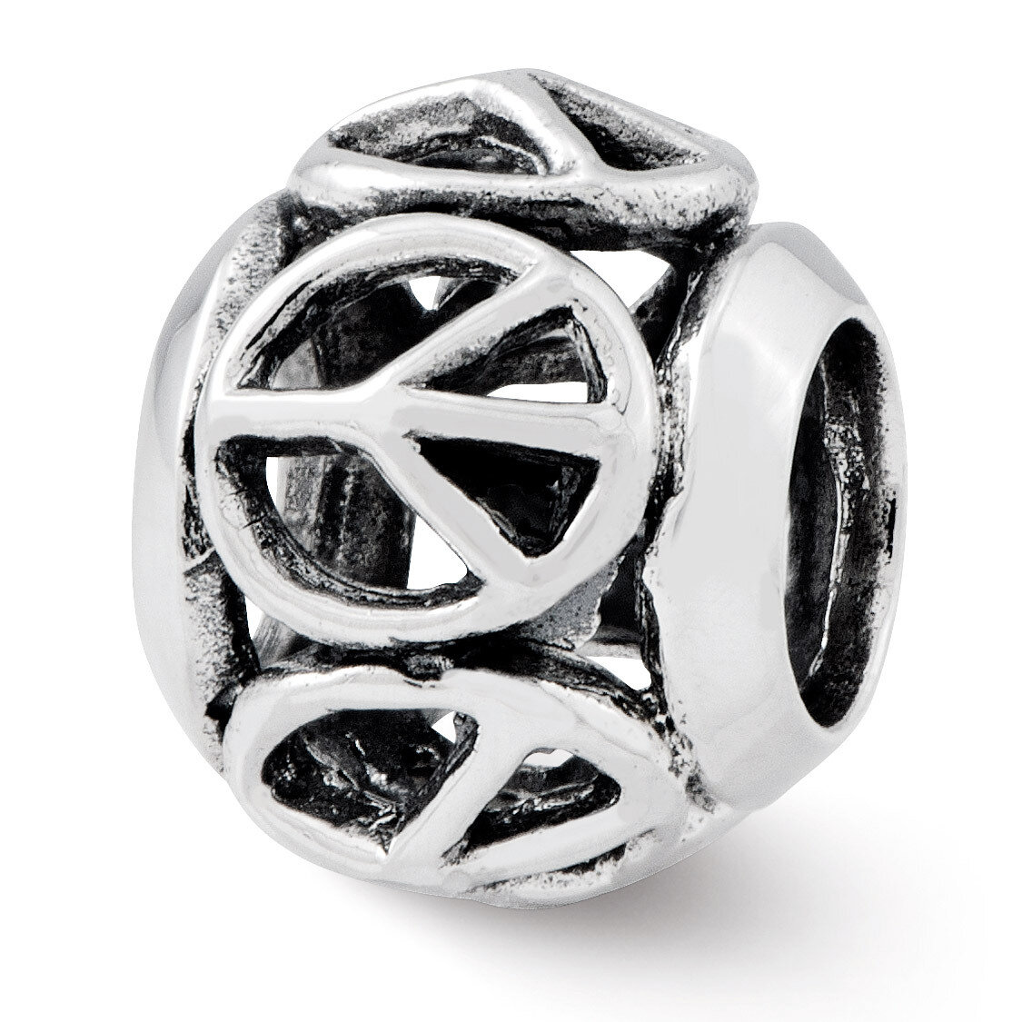Peace Sign Bead - Sterling Silver QRS2432, MPN: QRS2432, 191101488115