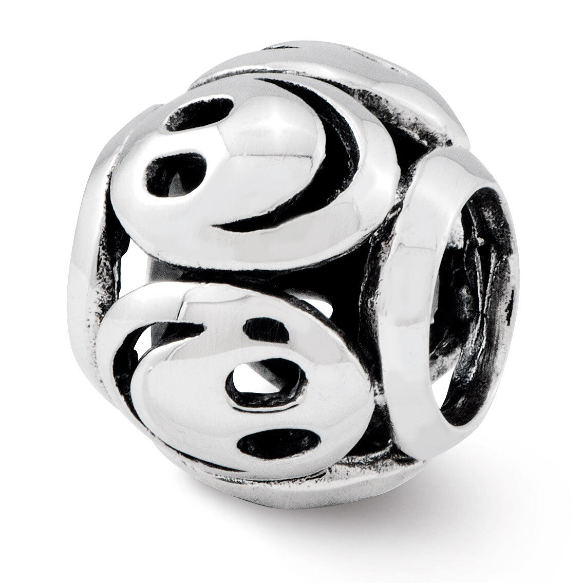 Smiley Faces Bead - Sterling Silver QRS2433