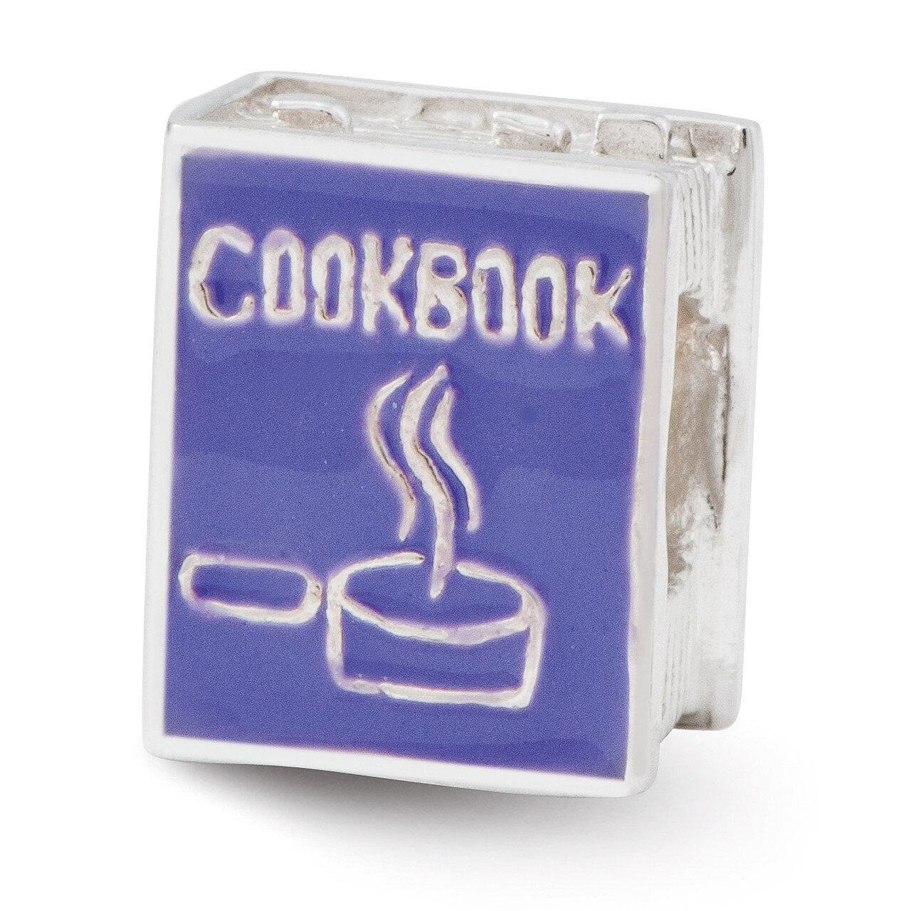 Purple Enameled Cookbook Bead - Sterling Silver QRS2440, MPN: QRS2440, 883957367453