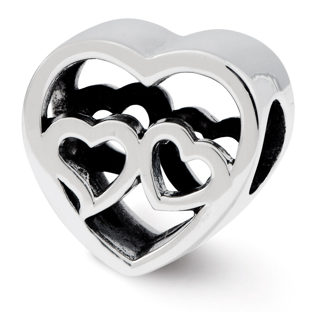 Two Hearts Bead - Sterling Silver QRS2452, MPN: QRS2452, 886774991399