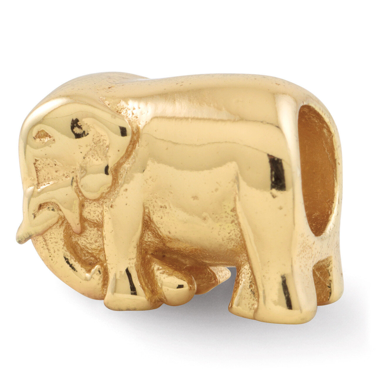 Gold-plated Elephant Bead - Sterling Silver QRS266GP, MPN: QRS266GP, 883957483160