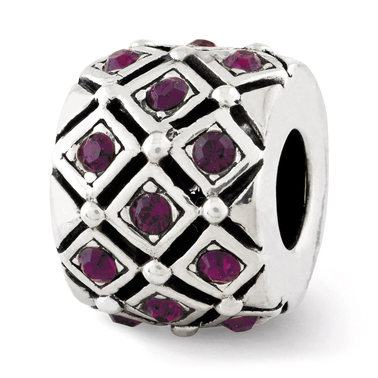 February Swarovski Elements Bead - Sterling Silver QRS2686FEB, MPN: QRS2686FEB, 886774992273