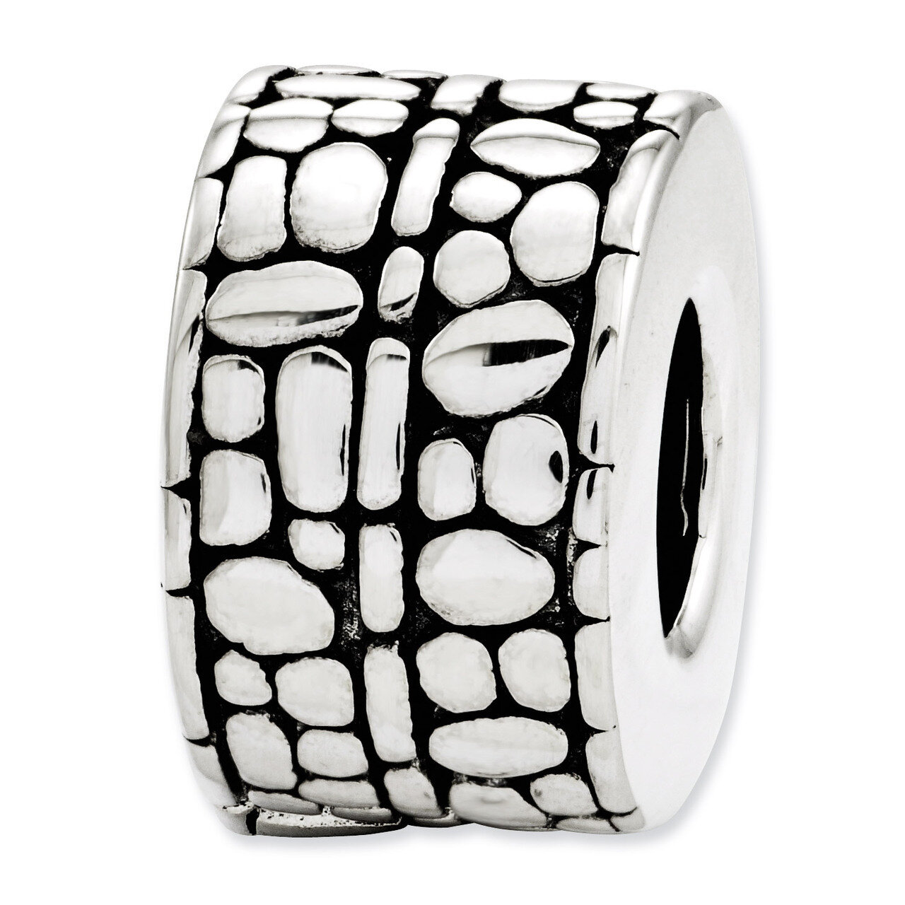 Dots &amp; Textured Bali Bead - Sterling Silver QRS2722, MPN: QRS2722, 883957004259