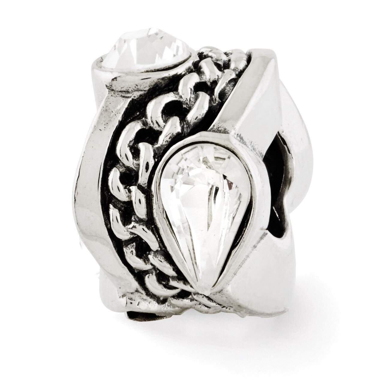 Swarovski Elements with Chain Design Bead - Sterling Silver QRS2887, MPN: QRS2887, 886774990903