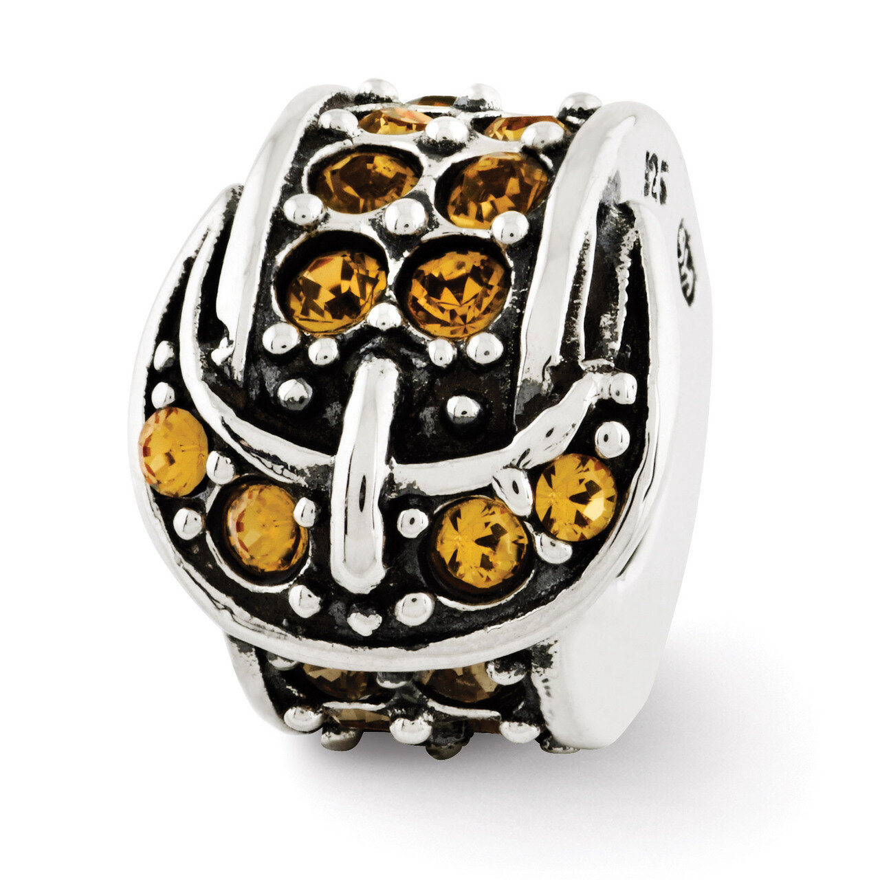 Yellow Swarovski Elements Buckle Bead - Sterling Silver QRS2897, MPN: QRS2897, 883957527451