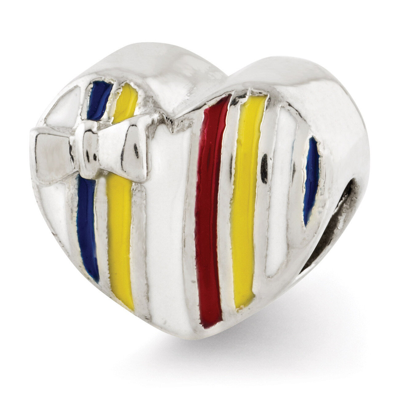 Enameled Heart Bead - Sterling Silver QRS2934, MPN: QRS2934, 883957408873