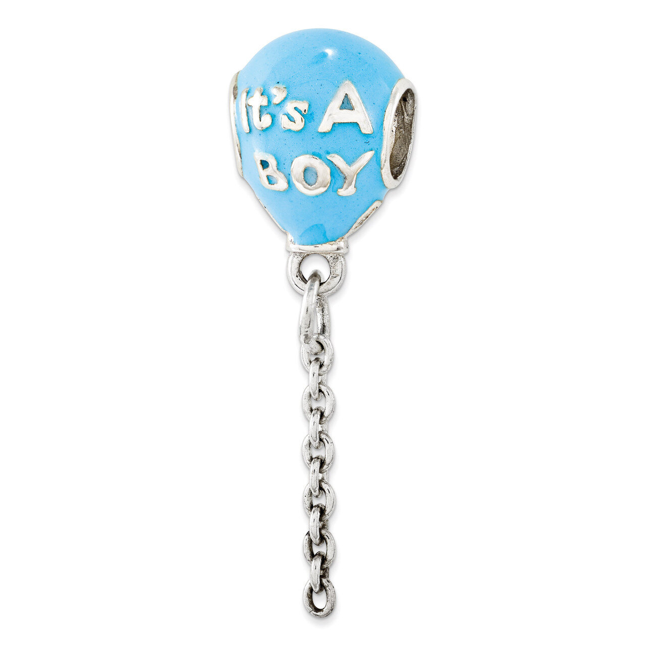 Enameled Its a Boy Balloon Bead - Sterling Silver QRS2960, MPN: QRS2960, 883957440972