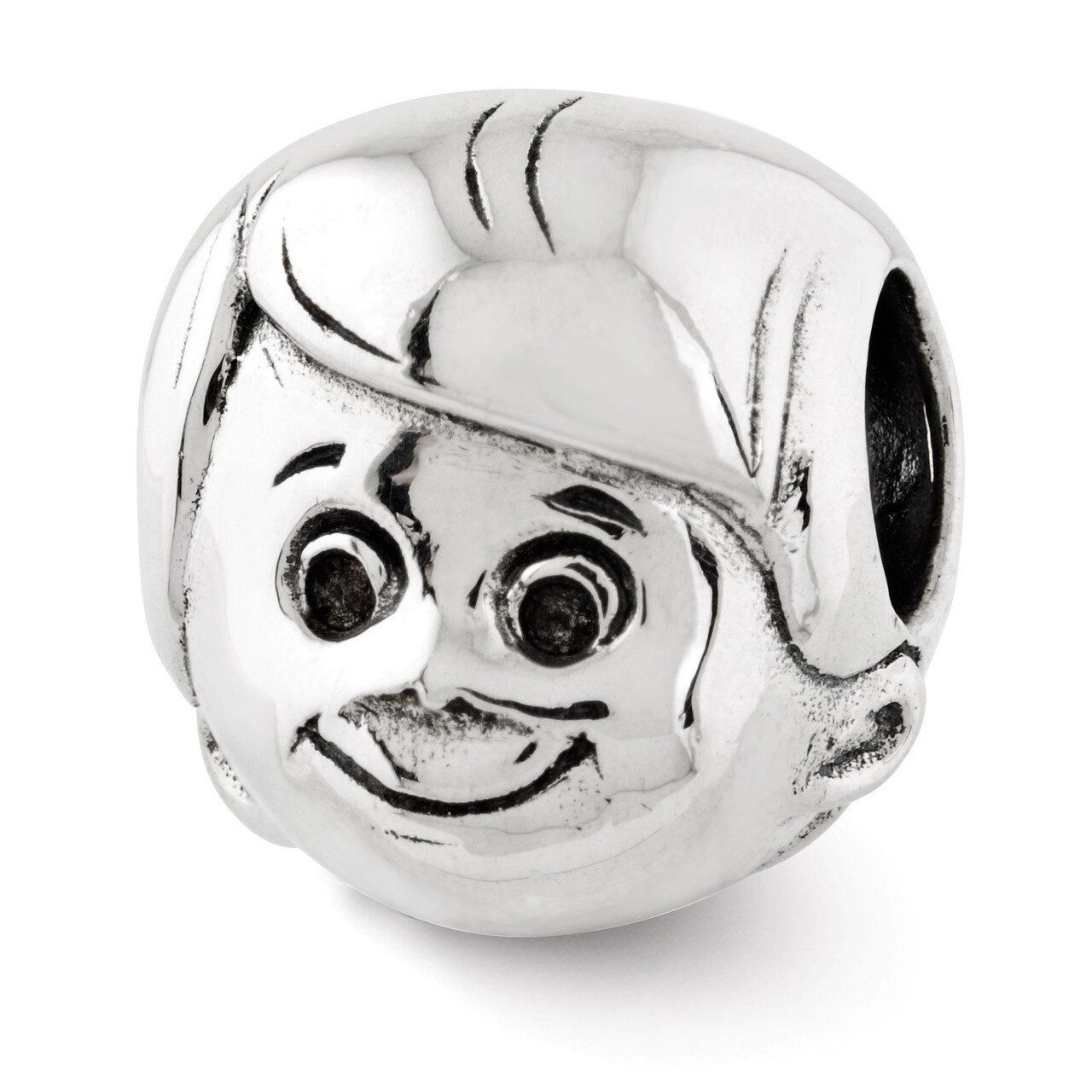 Little Boy&#39;s Head Bead - Sterling Silver QRS2982, MPN: QRS2982, 886774991504