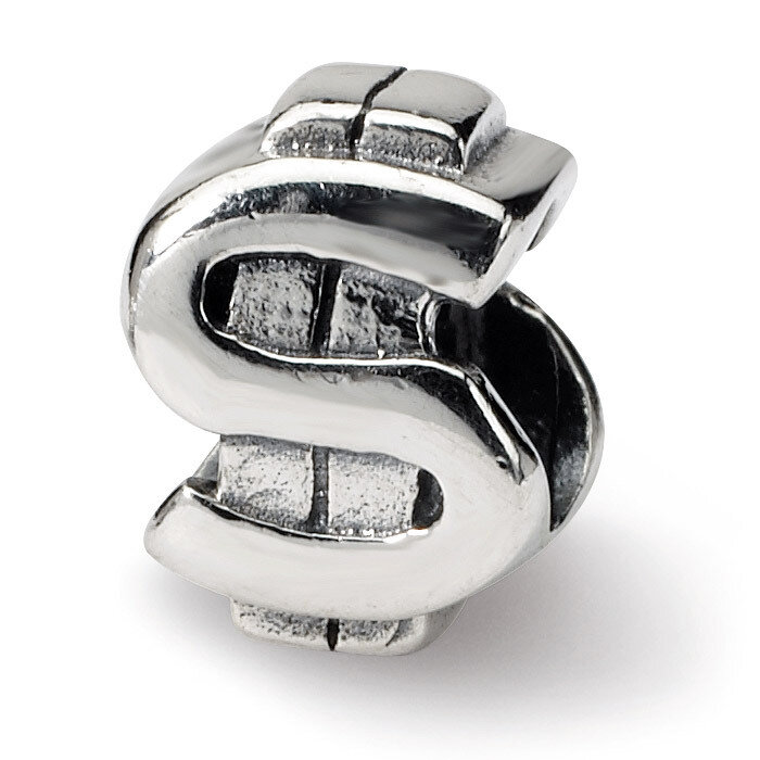 Dollar Sign Bead - Sterling Silver QRS302