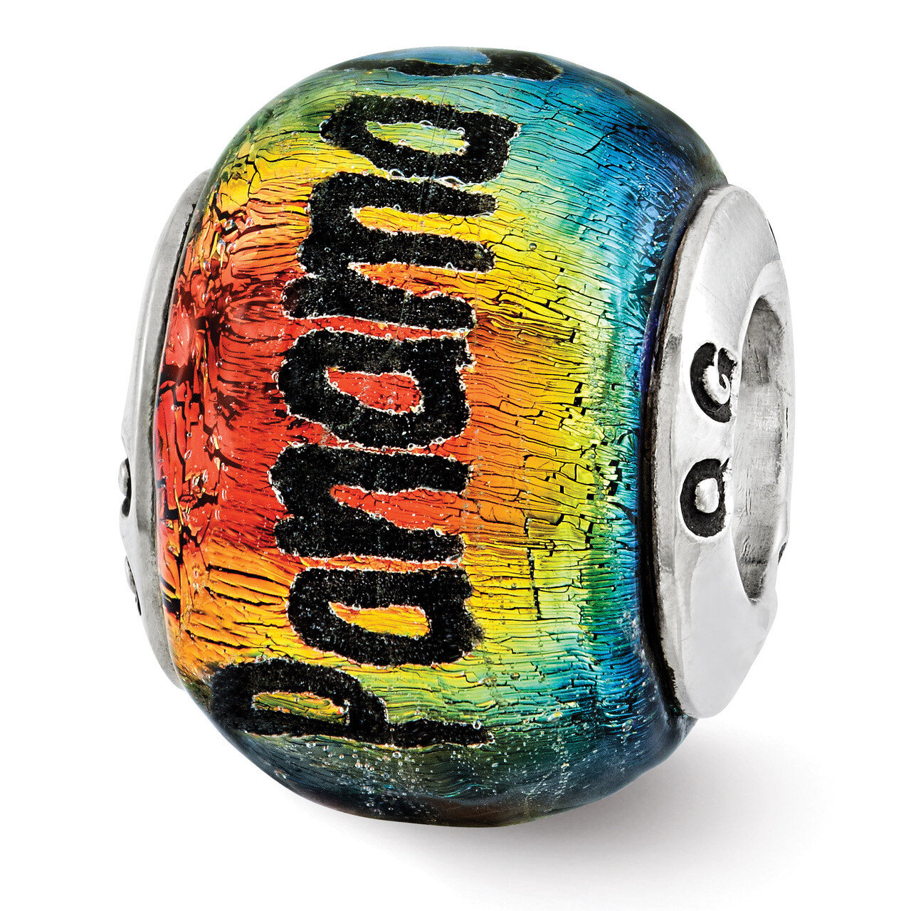 Panama City Orange Dichroic Glass Bead - Sterling Silver QRS3121, MPN: QRS3121, 886774967882