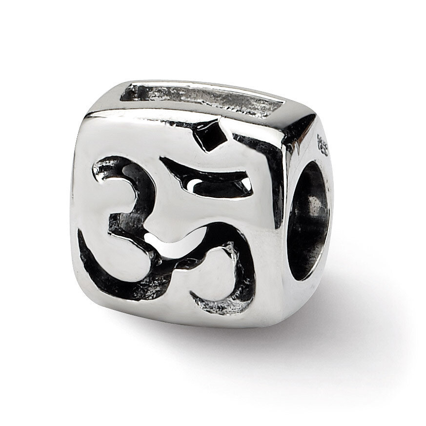 Om Symbol Bead - Sterling Silver QRS313