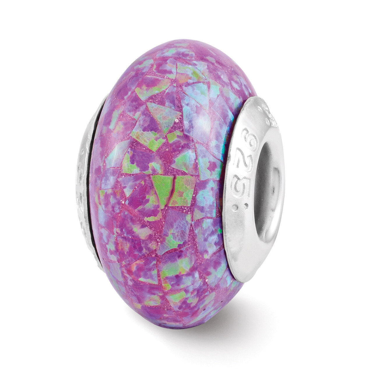 Purple Synthetic Opal Mosaic Bead - Sterling Silver QRS3193, MPN: QRS3193, 191101193583