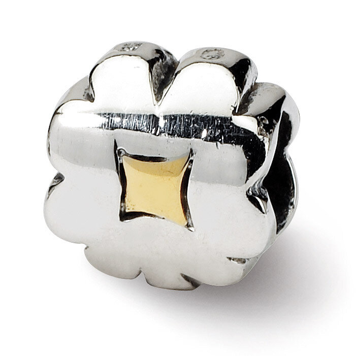 Clover Bead - Sterling Silver &amp; 14k Gold QRS320, MPN: QRS320, 883957722467