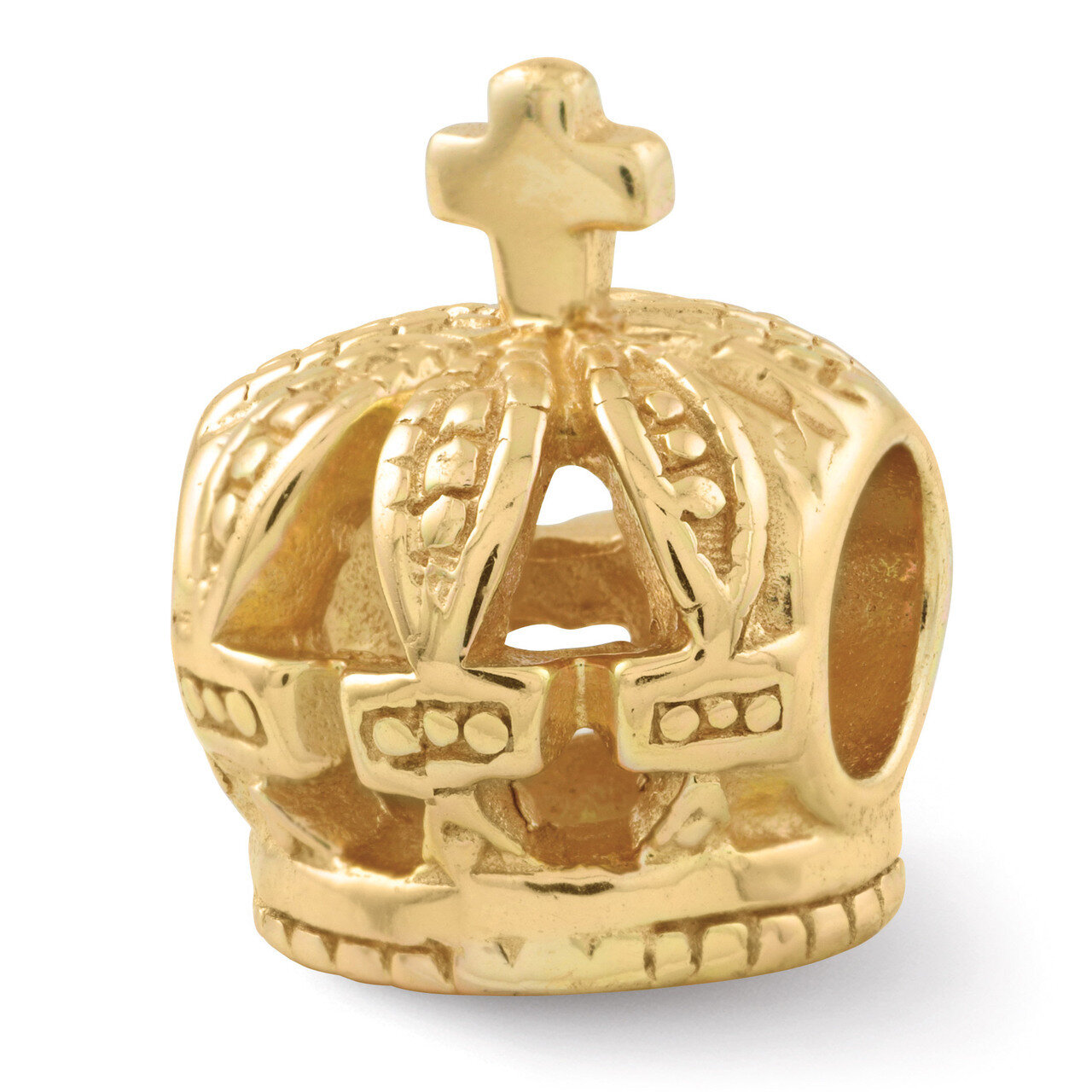 Gold-plated Crown Bead - Sterling Silver QRS326GP, MPN: QRS326GP, 883957367521