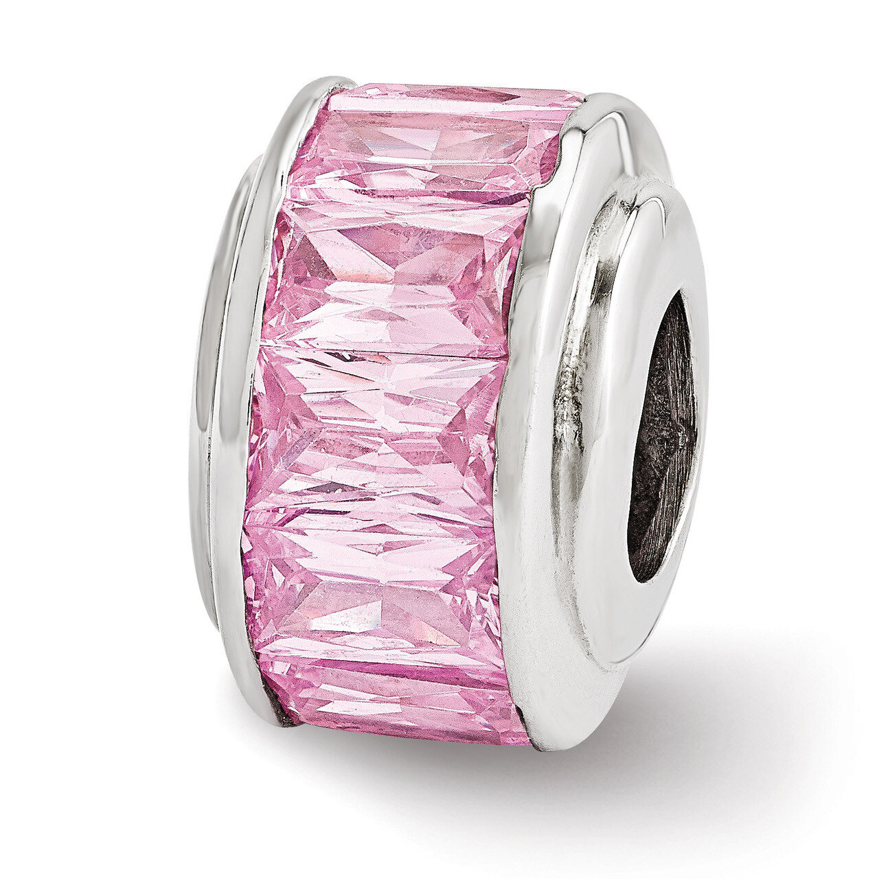 Pink Synthetic Diamond Bead - Sterling Silver QRS3318, MPN: QRS3318, 886774578675