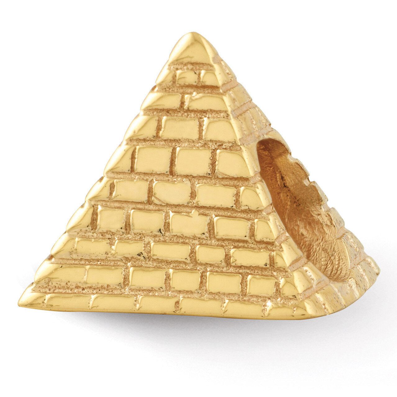 Gold-plated Pyramid Bead - Sterling Silver QRS331GP, MPN: QRS331GP, 883957483306